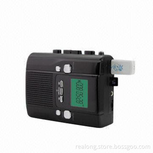 Mini Cassette Radio Recorder with U-disk/TF Card and Telescopic Antenna, 5V DC-600mA Adapter